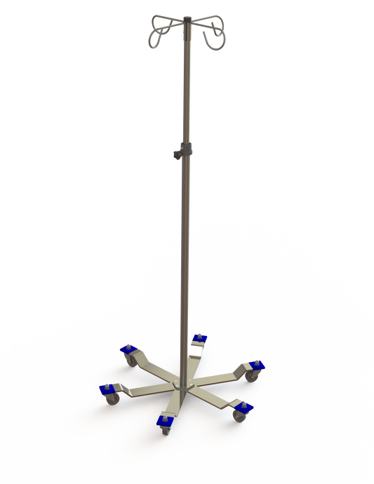MAC Medical 6-Leg Hand Operated IV Stand - 6000 Series
