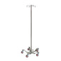 AcralMed Foot Control Stainless Steel IV Pole - 5 Leg Base